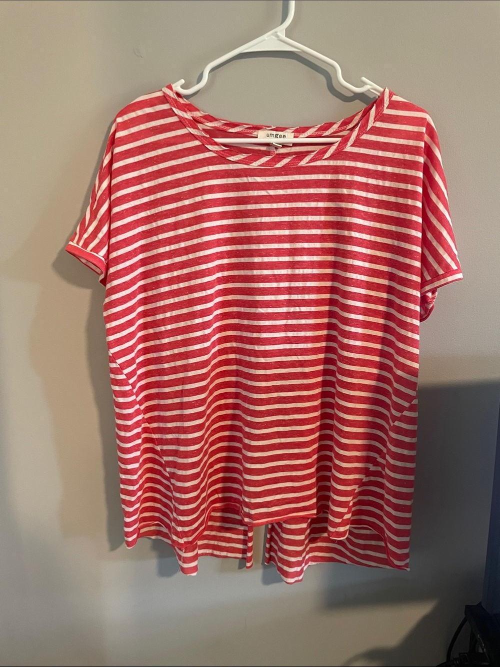 Umgee Red & White Striped Short Sleeve Tee